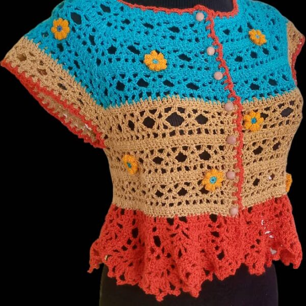 Chaqueta estilo Torero técnica crochet